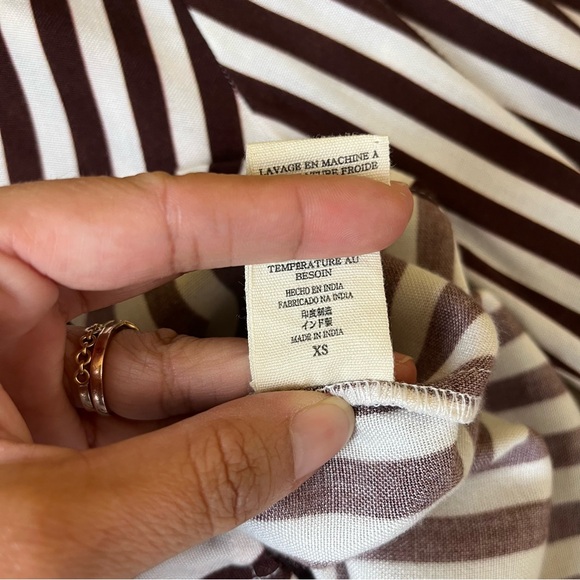 Jen’s Pirate Booty Brown Stripe Button Down Shirt - Picture 7 of 7